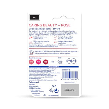 NIVEA Lip Caring Beauty Rose Lip Balm | Lip & Cheek Tint with SPF 30